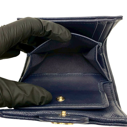 Chanel Matelasse Coco Caviar Leather Tri-Fold Wallet