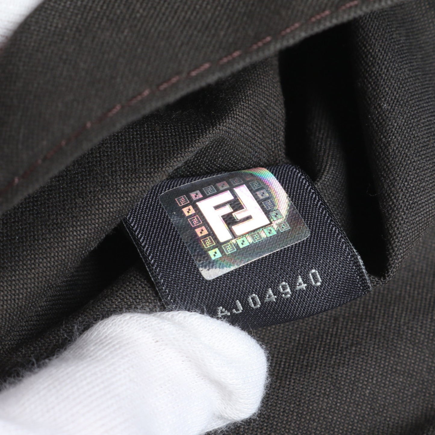 Fendi Zucchino Ff Mamma Leather Shoulder Bag With Hologram Seal