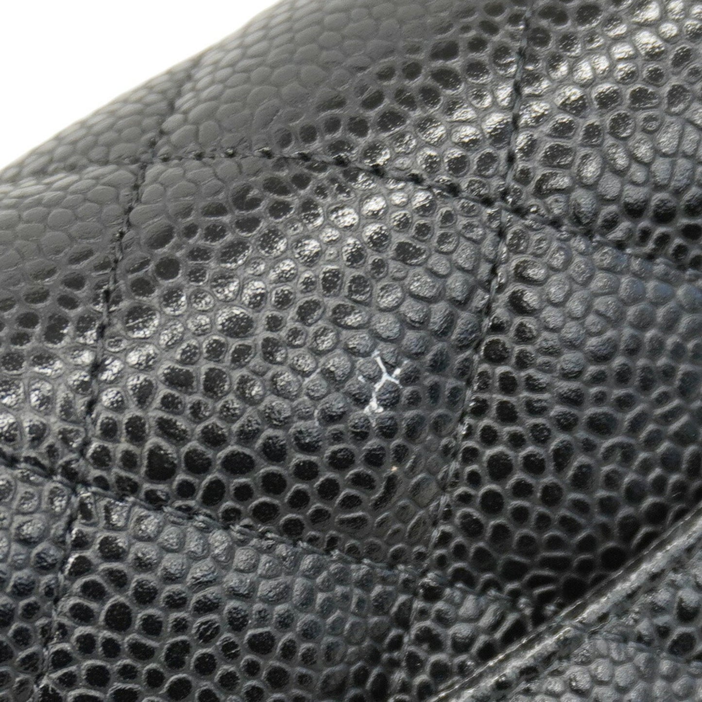 Chanel Matelasse Shoulder Wallet With Chain Bag In Caviar Skin