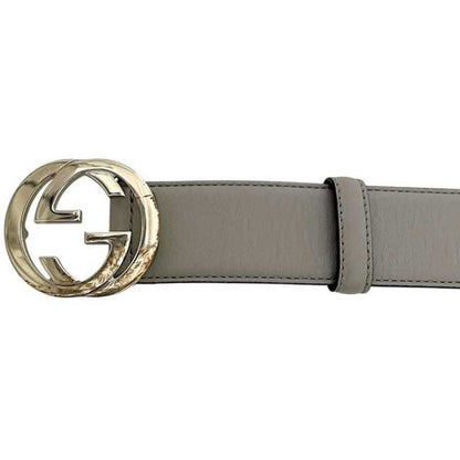 Gucci Belt Ec-24406 Gray Interlocking 546386 Ap00G 85 34 480199 Waist 90Cm Leather Gucci Gg Buckle