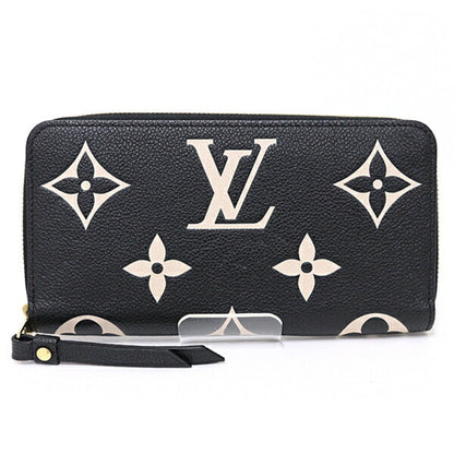 Louis Vuitton Zippy Wallet Bicolor Monogram Empreinte Leather M80481 Black Beige