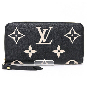 Louis Vuitton Zippy Wallet Bicolor Monogram Empreinte Leather M80481 Black Beige