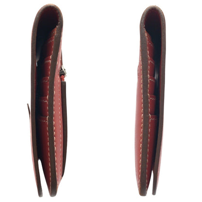 Hermes Hermes Dogon Long Red Sanguine Crevette Leather Wallet O Stamp