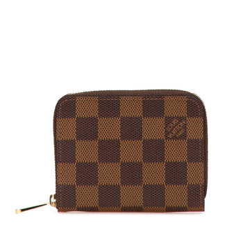 Louis Vuitton Damier Zippy Coin Purse Case N63070 Brown Pvc Plated