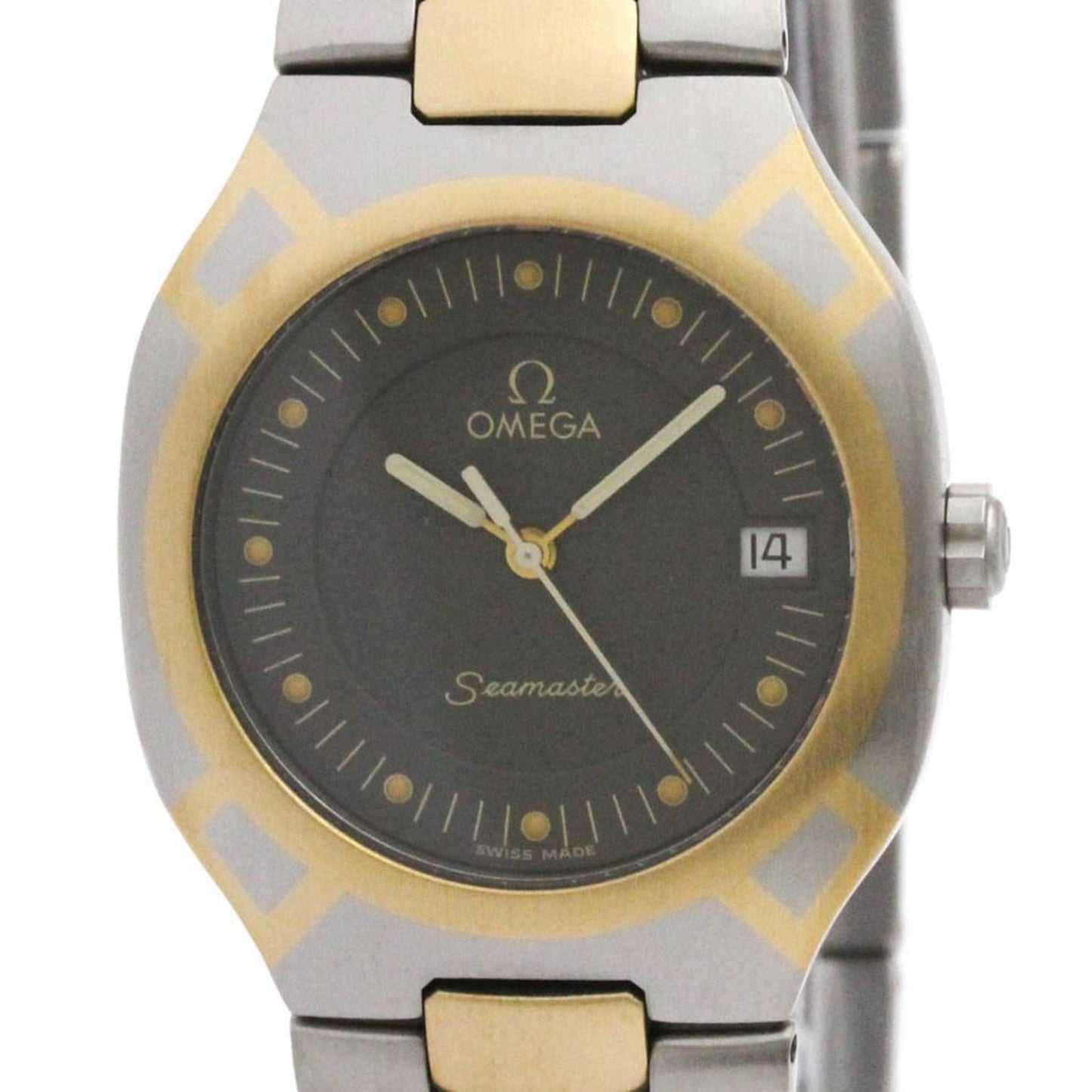 Omega Seamaster Polaris 18K Gold Steel Watch 396.1022 Polished