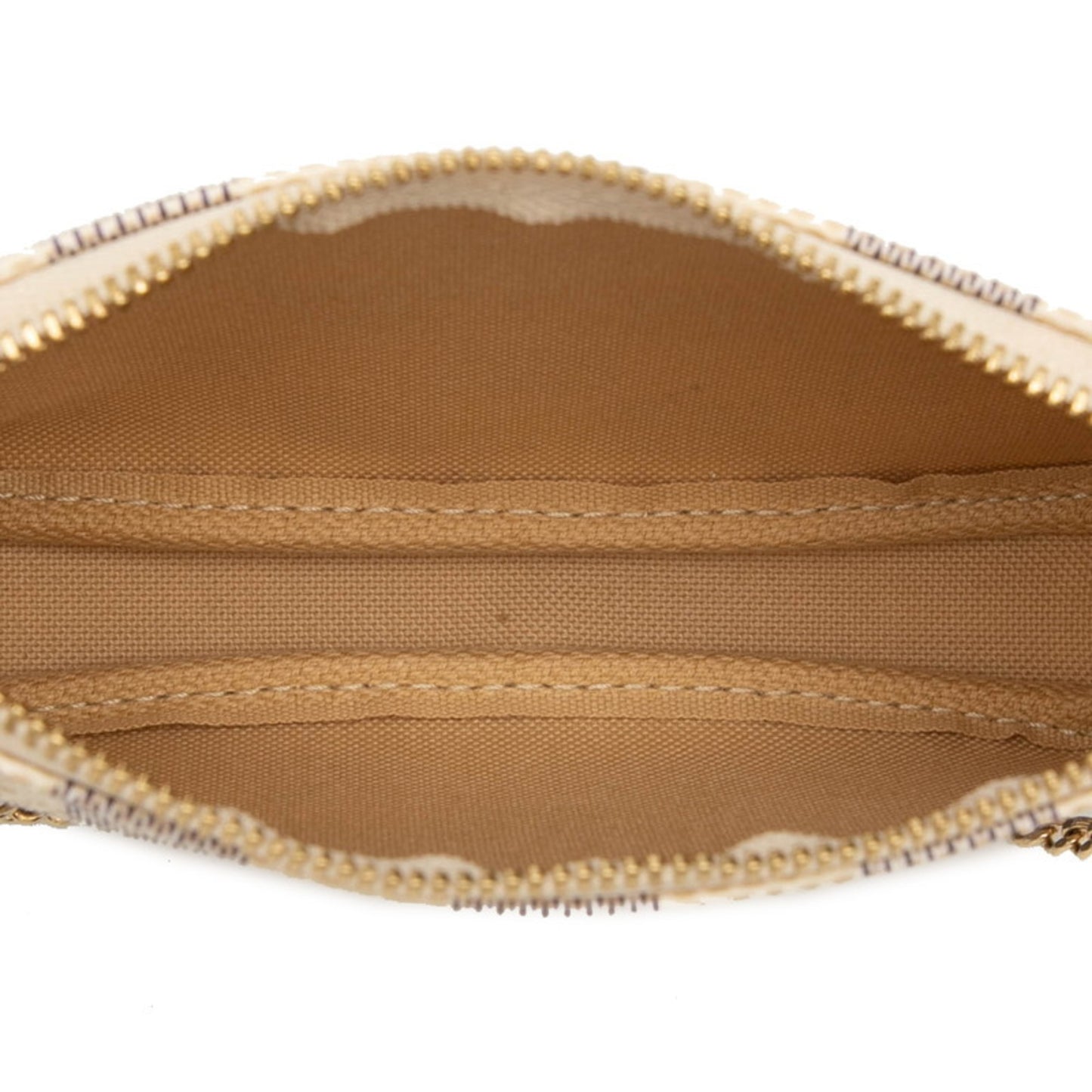 Louis Vuitton Damier Azur Mini Pochette Accessory Pouch Handbag N58010 White Leather