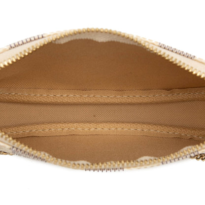 Louis Vuitton Damier Azur Mini Pochette Accessory Pouch Handbag N58010 White Leather