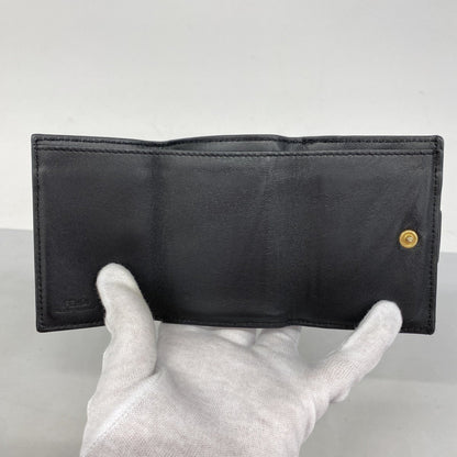 Fendi Tri-Fold Wallet In Black Leather