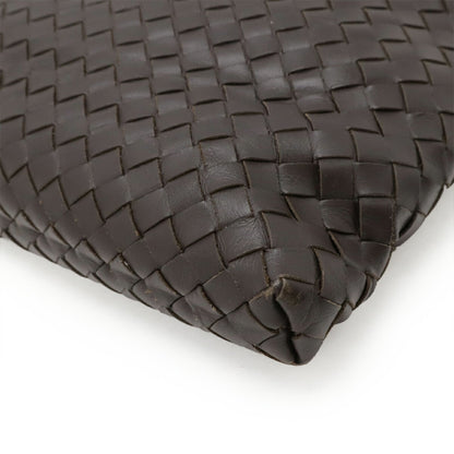 Bottega Veneta Intrecciato Shoulder Bag In Dark Brown