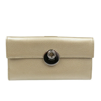 Gucci Leather Champagne Gold W Long Wallet 1176Gucci
