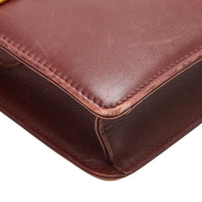 Cartier Must Line Crossbody Shoulder Bag Wine Red Bordeaux Leather