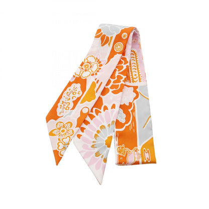 Hermes Herms Twilly Bingata Silk Scarf For Women