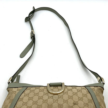 Gucci 204940 Shoulder Bag Gg Canvas Leather Abby Beige Green