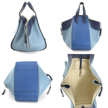 Loewe Handbag Shoulder Bag Hammock Leather Blue Navy Silver