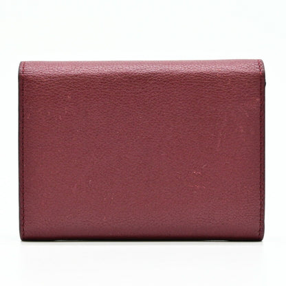 Cartier C De Compact Wallet Bi-Fold Leather Bordeaux Red L3001502
