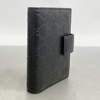 Gucci Guccissima Notebook Cover 115240 Leather Black Champagne