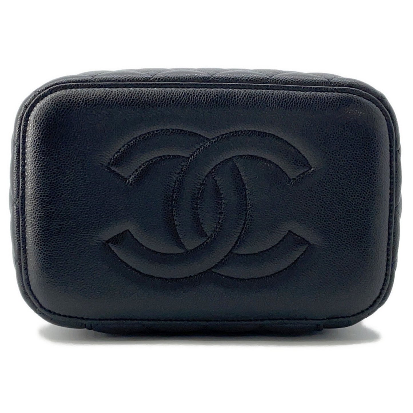 Chanel Handbag Matelasse Coco Mark Vanity Caviar Skin Ap2573 Chanel Black