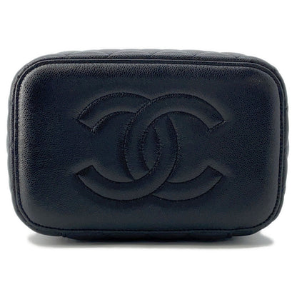 Chanel Handbag Matelasse Coco Mark Vanity Caviar Skin Ap2573 Chanel Black