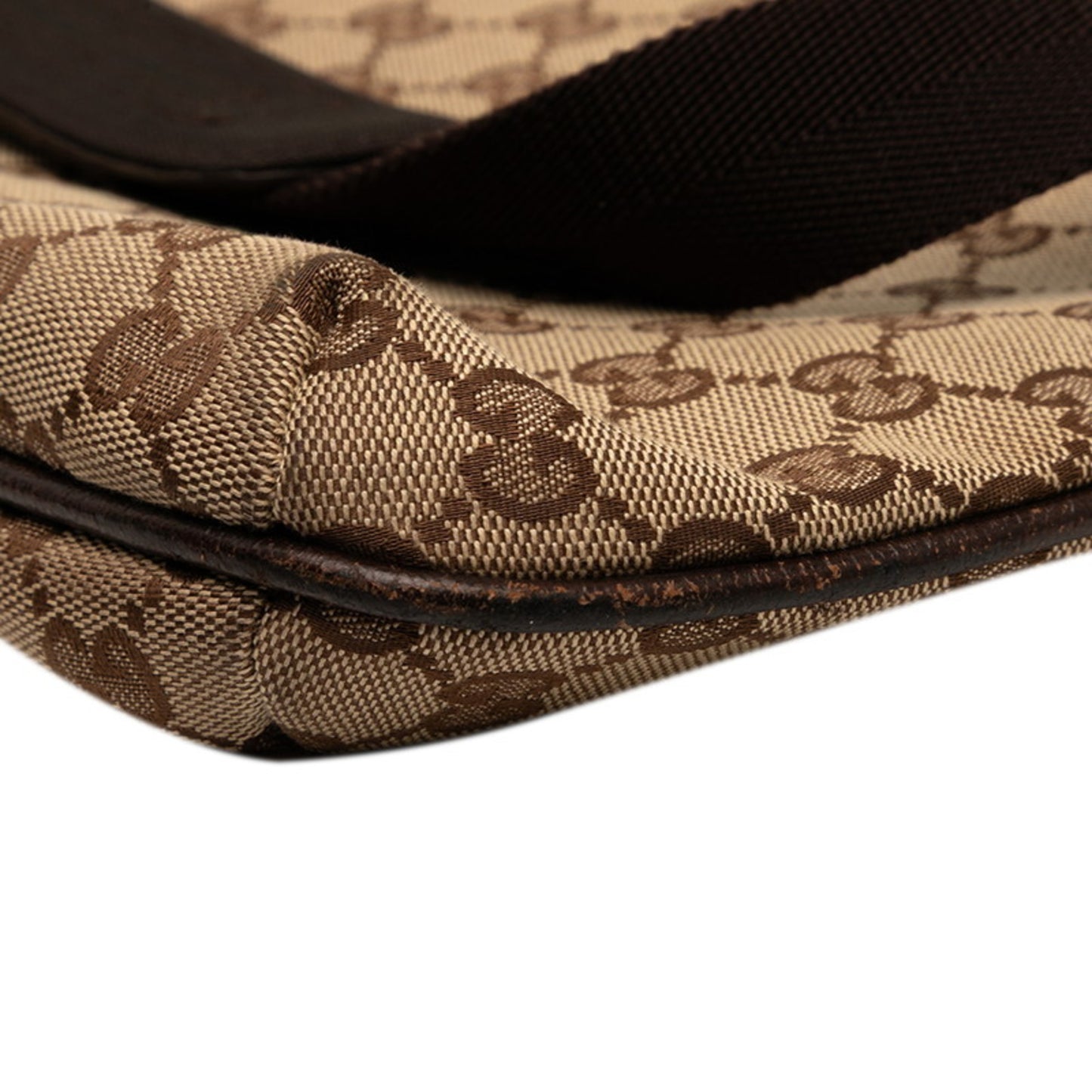 Gucci Gg Canvas Crossbody Shoulder Bag 122791 Beige Brown Leather