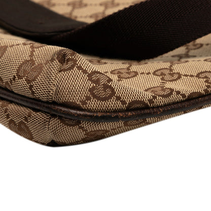 Gucci Gg Canvas Crossbody Shoulder Bag 122791 Beige Brown Leather
