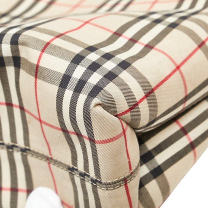Burberry Nova Check Handbag In Beige Multicolor Canvas