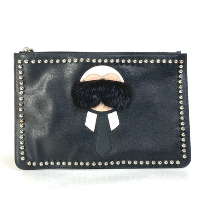 Fendi Studded Pouch Karl Lagerfeld Carlito Clutch Bag Leather