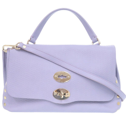 Like New Zanellato Postina L Brandine 2-Way Leather Handbag 30134005 Purple 0617