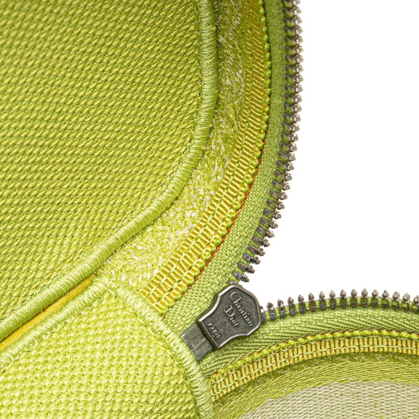 Christian Dior Dior Toile Joue D'Hui Vanity Bag Handbag Shoulder Green Jacquard