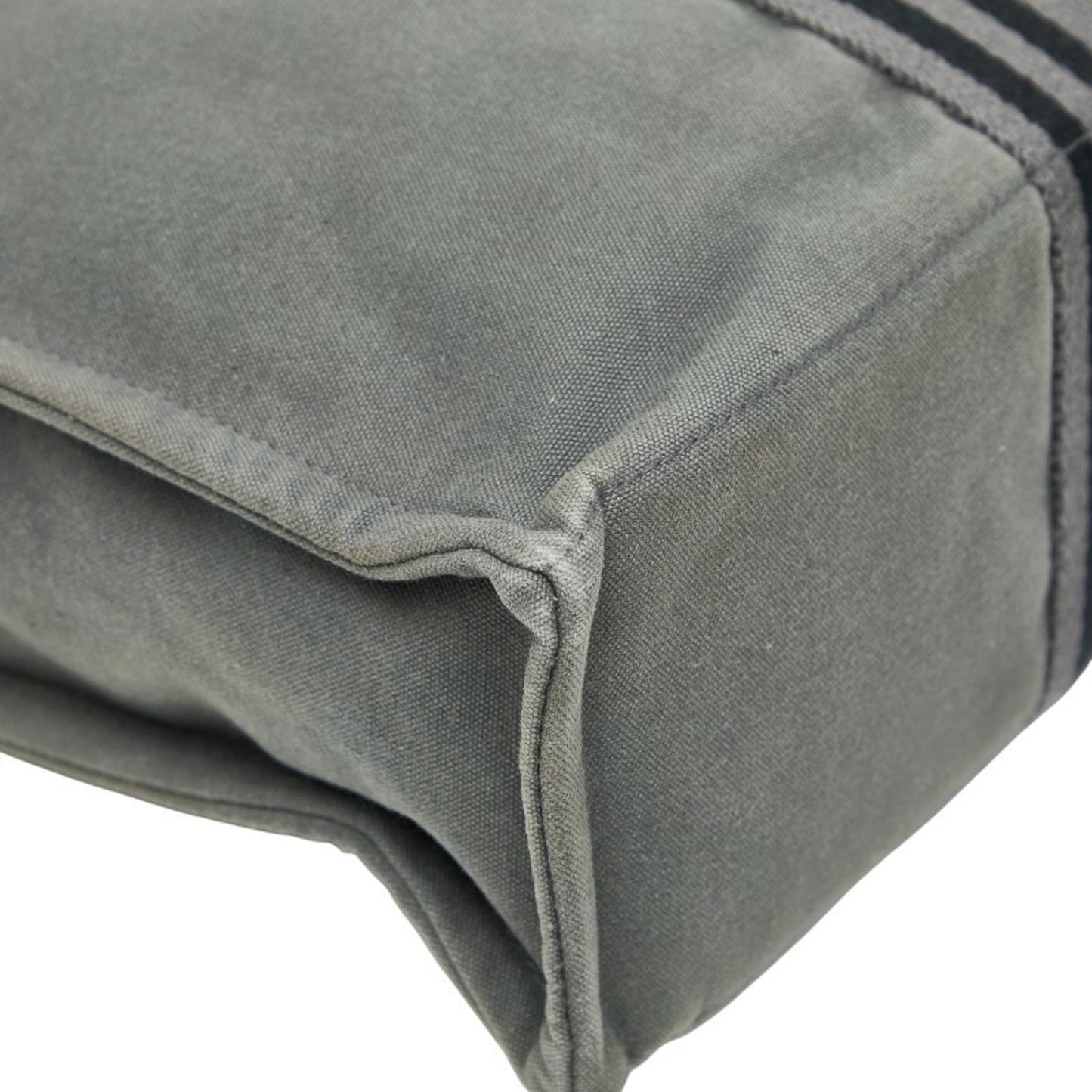 Hermes Foule Tote Mm Handbag Bag Gray Black Canvas