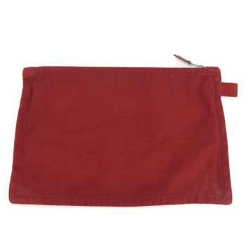 Hermes Pouch Bora Cotton Leather Bordeaux Maroon Flat Multi-Purpose Accessories
