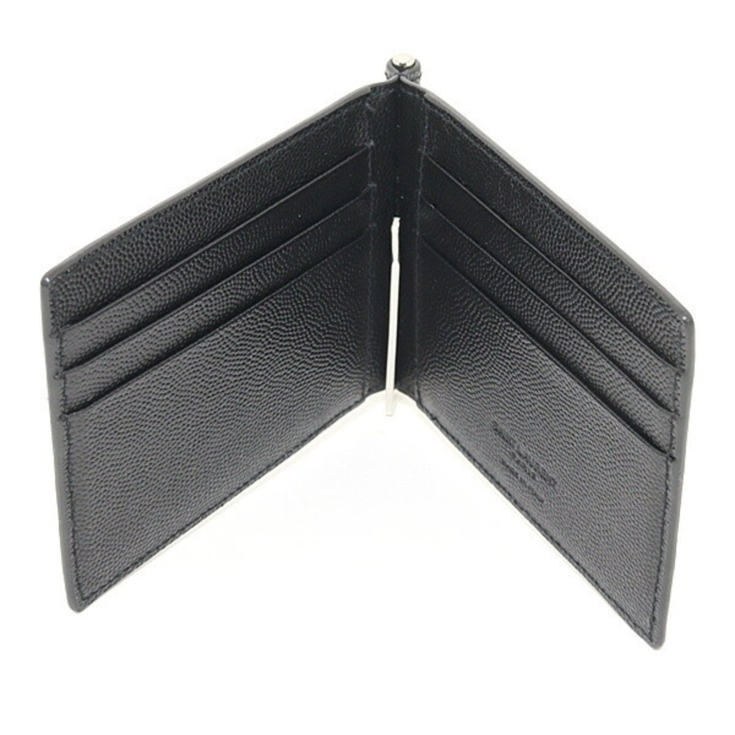 Saint Laurent Paris Bill Clip Wallet In Grained Leather