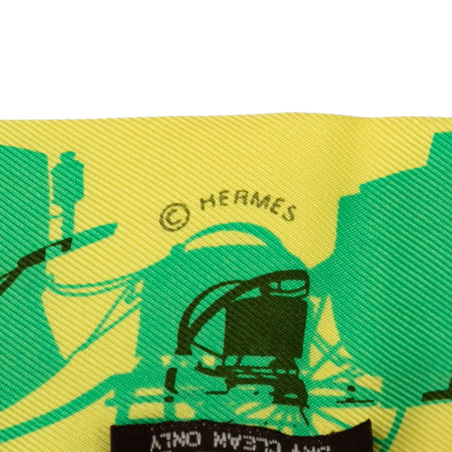 Hermes Twilly Carriage Scarf/Muffler In Yellow