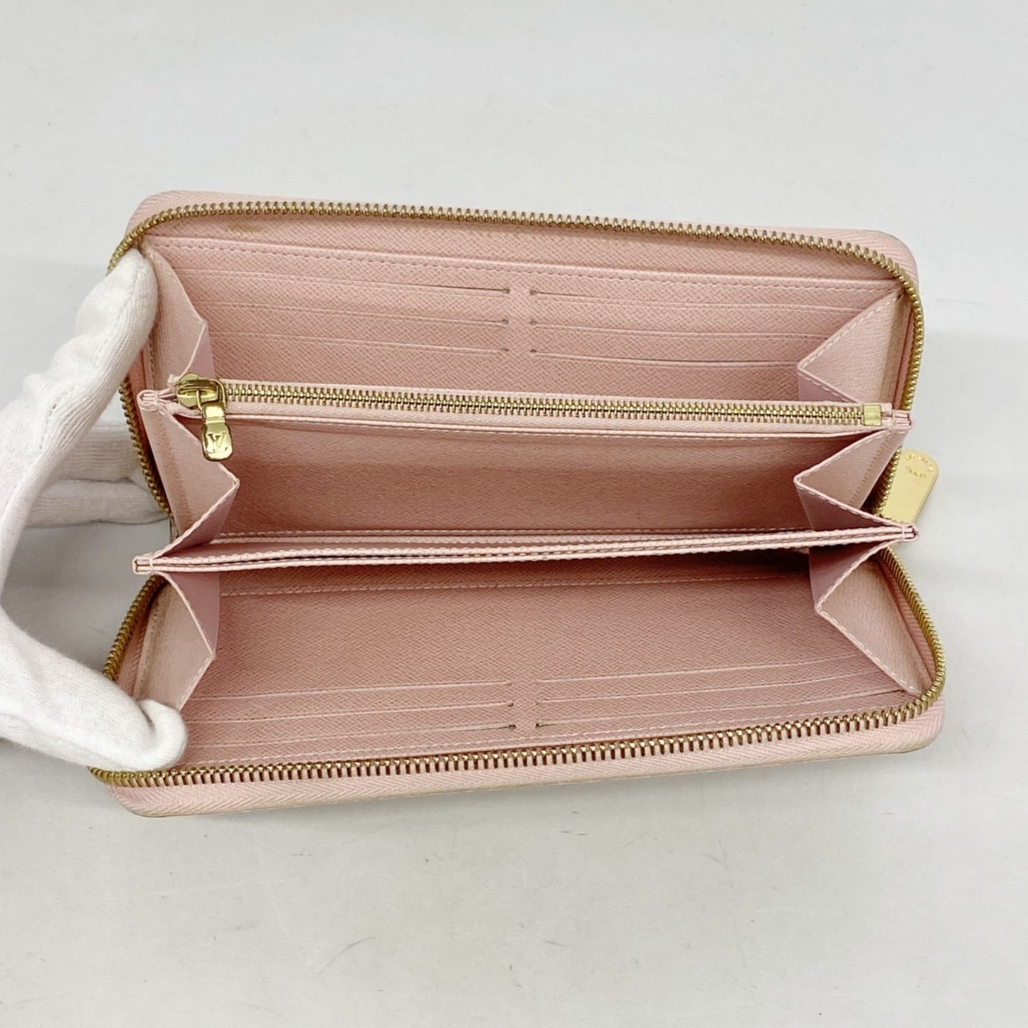 Louis Vuitton Damier Azur Zippy Wallet N63503 White Rose Ballerine