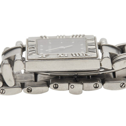 Tiffany & Co. Atlas Quartz Watch With Black Dial And Stainless Steel