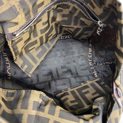 Fendi Zucca Nylon Canvas Handbag In Brown