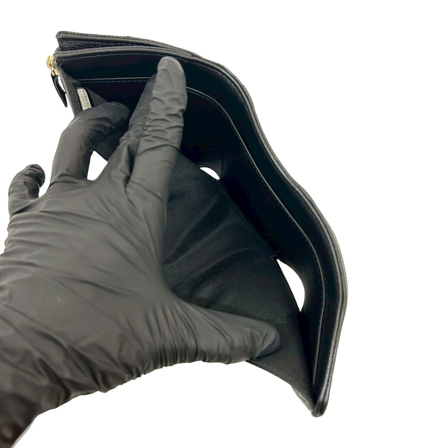 Chanel Matelasse Coco Mark Caviar Leather Tri-Fold Wallet