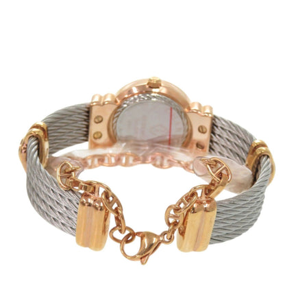 Unused Charriol Saint-Tropez 028Pi.540.556 Stainless Steel White Shell Pink Gold Dial Quartz