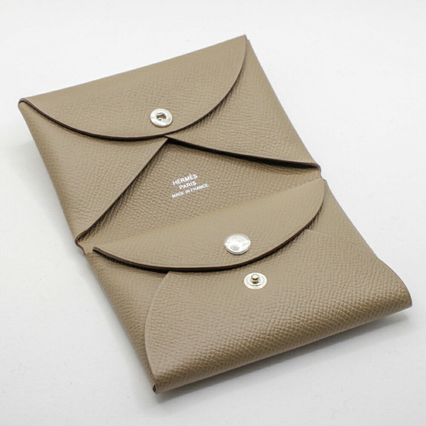 Hermes Herms Calvi Duo Etoupe Epson W-Stamped Wallet/Coin Case