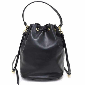 Prada Duet Bucket Bag Shoulder In Soft Calfskin And Saffiano Leather