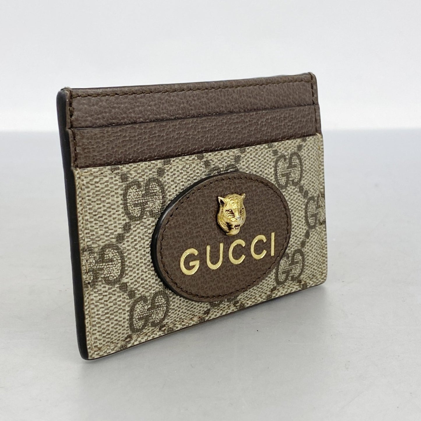 Gucci Gg Supreme Business Card Case 597557 Beige/Brown