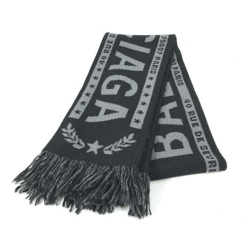 Balenciaga Logo Fringe Scarf Wool Acrylic