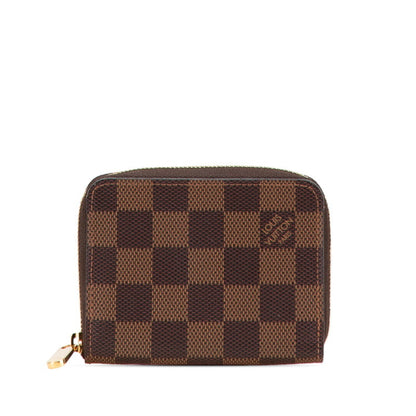Louis Vuitton Damier Zippy Coin Purse Case N63070 Brown Pvc