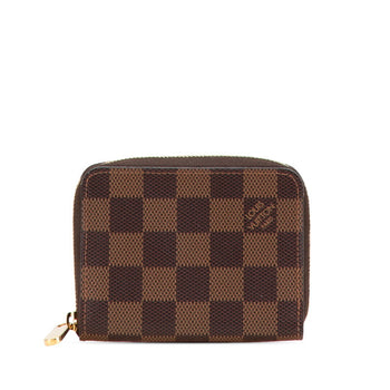Louis Vuitton Damier Zippy Coin Purse Case N63070 Brown Pvc