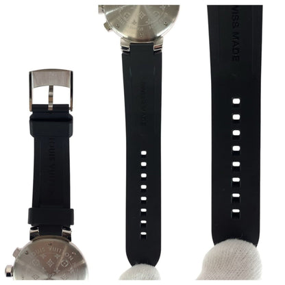 Louis Vuitton Tambour Lovely Cup Black/Silver Stainless Steel/Rubber/Glass Watch Q132G Quartz