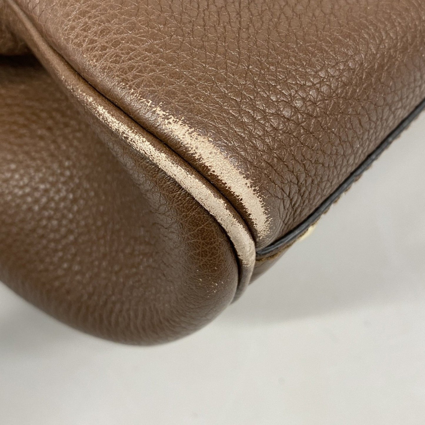 Gucci Bamboo Handbag 323660 Leather Brown Champagne 2-Way Bag