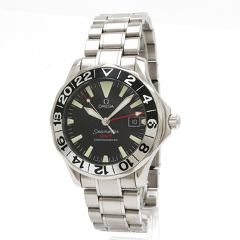 Watch Omega Seamaster 300 Professional Date Gmt 50Th Anniversary Ss Black Dial At Automatic 2243.50