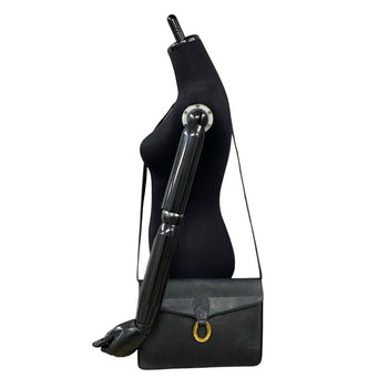 Christian Dior 66229 Black Leather Shoulder Bag
