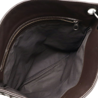 Bottega Veneta Intrecciato Shoulder Bag In Dark Brown