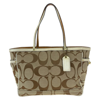 Coach Signature Embossed Beige Canvas 7874 Tote Bag Handbag
