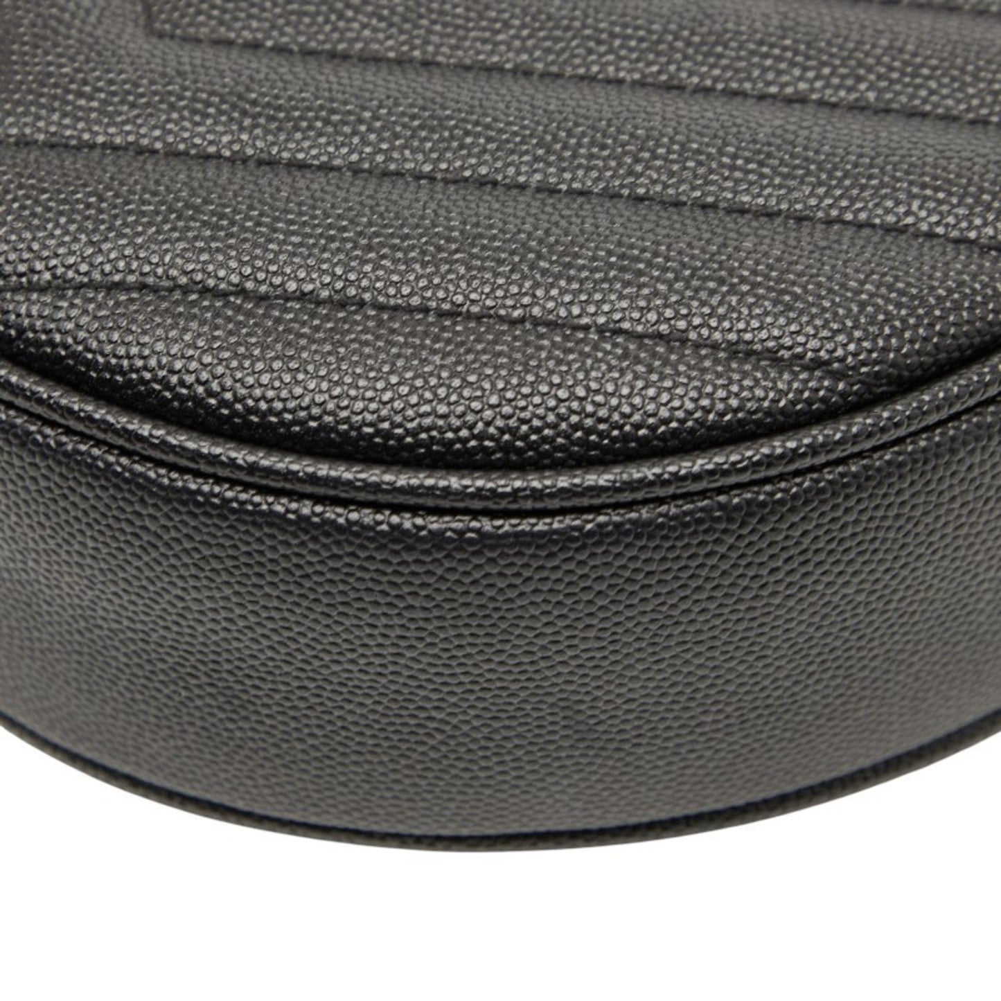 Saint Laurent Ysl Logo Vinyl Chain Shoulder Bag In Black Leather